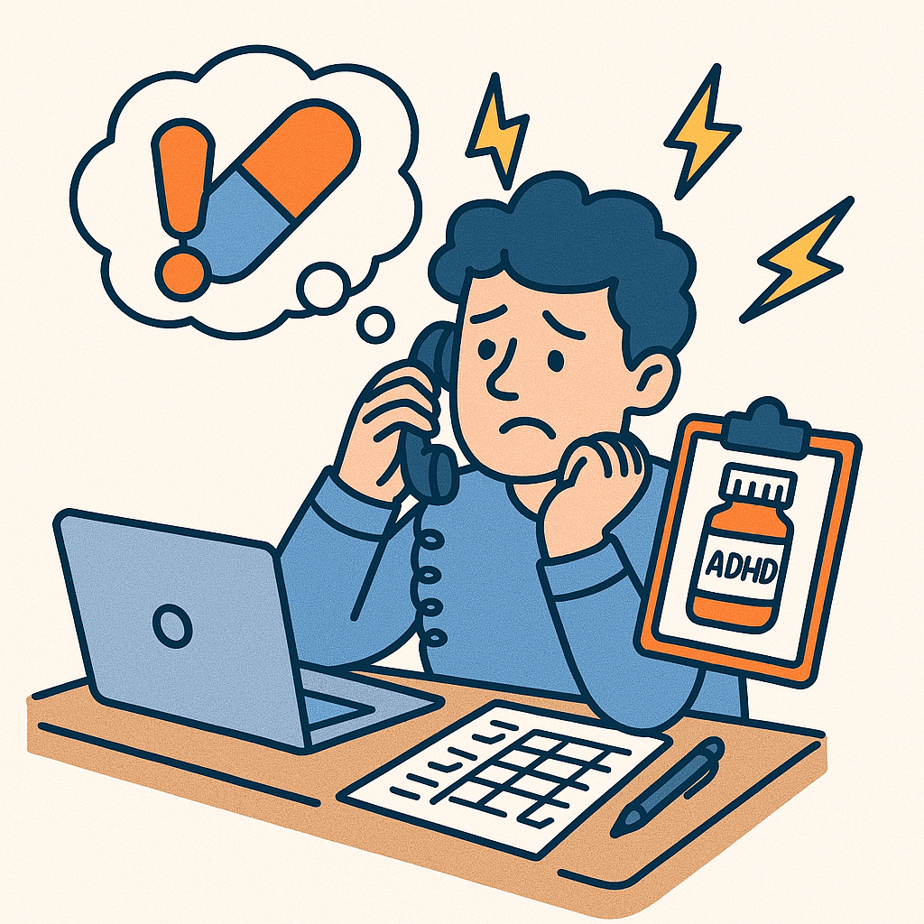 Person struggling to find medication
